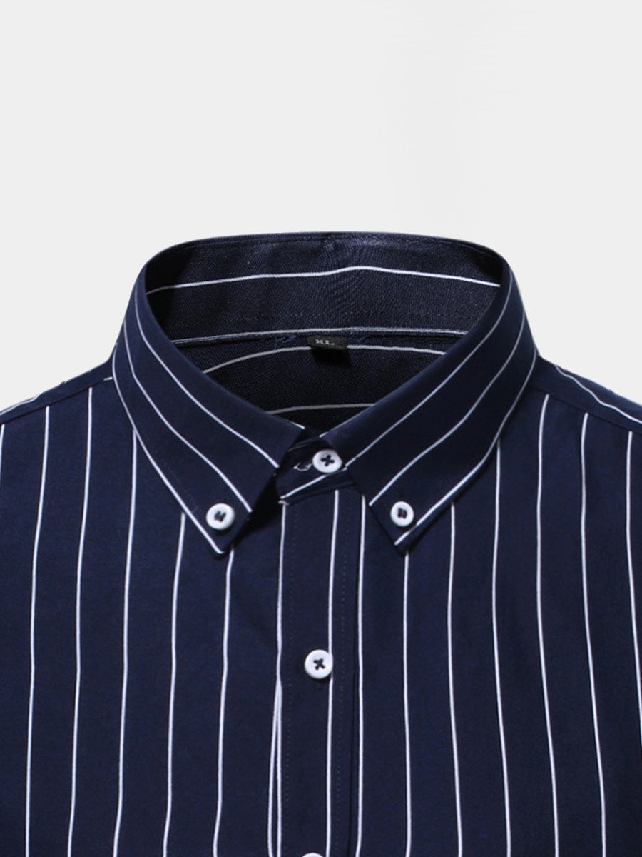 Camicia a maniche lunghe casual verticale da uomo