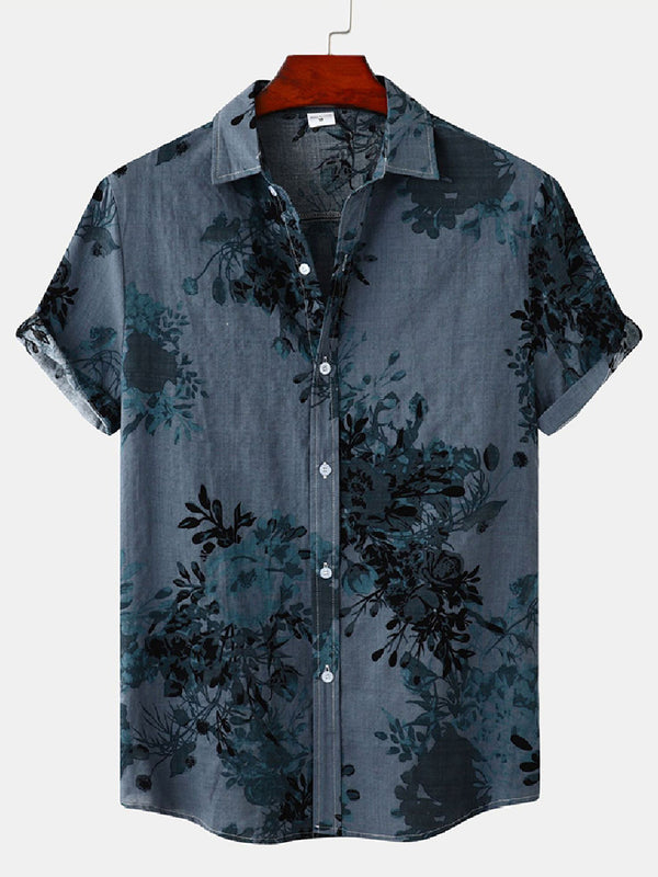 Men's Floral Print short sleeve shirt