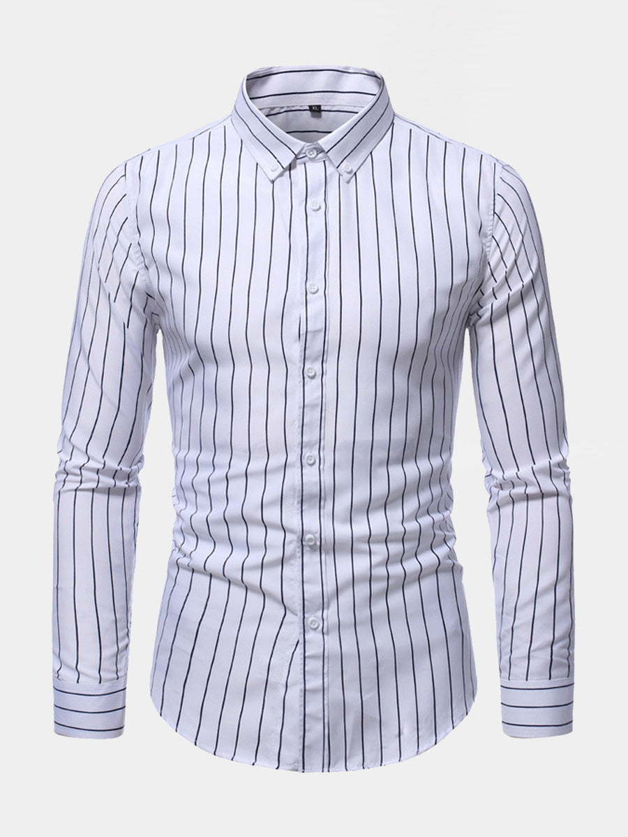 Camicia a maniche lunghe casual verticale da uomo