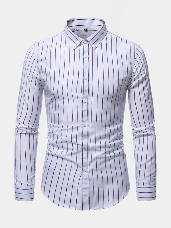 Camicia a maniche lunghe casual verticale da uomo