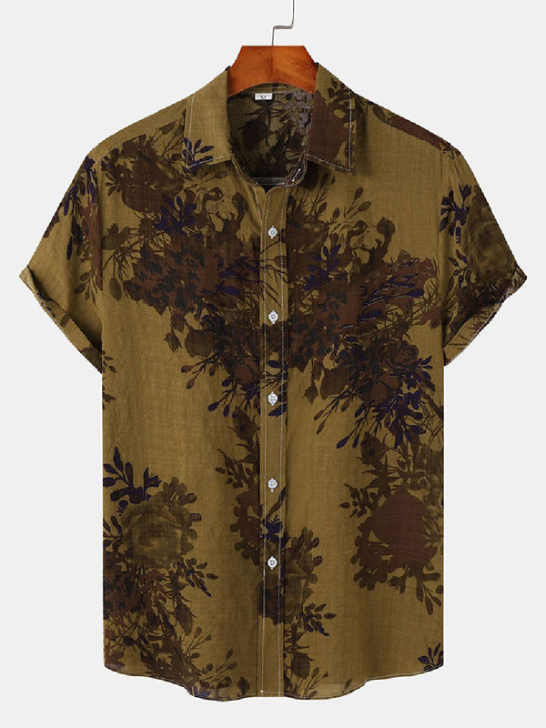 Men's Floral Print short sleeve shirt