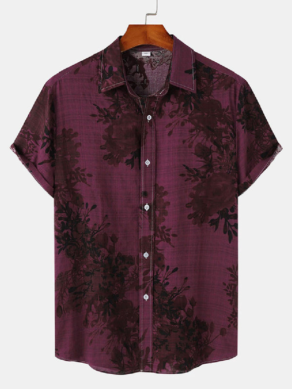 Men's Floral Print short sleeve shirt